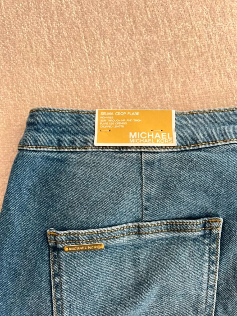 Michael Kors Selma Crop Flare Jeans Size 12 NWT High Rise Blue Denim - Picture 9 of 10